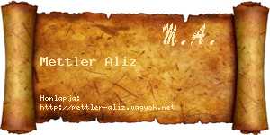 Mettler Aliz névjegykártya